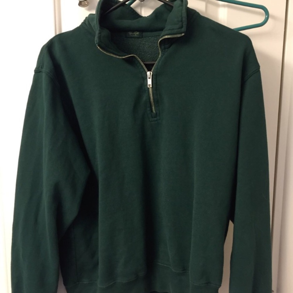 Green brandy Melville quarter zip sweatshirt